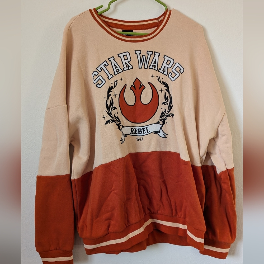Star Wars Rebel Two Tone Embroidered Pullover Sweater
